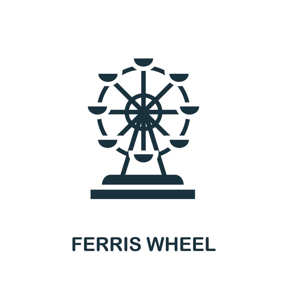 Ferris Wheel icon. Simple element from amusement park collection. Creative Ferris Wheel icon for web design, templates, infographics and more vector