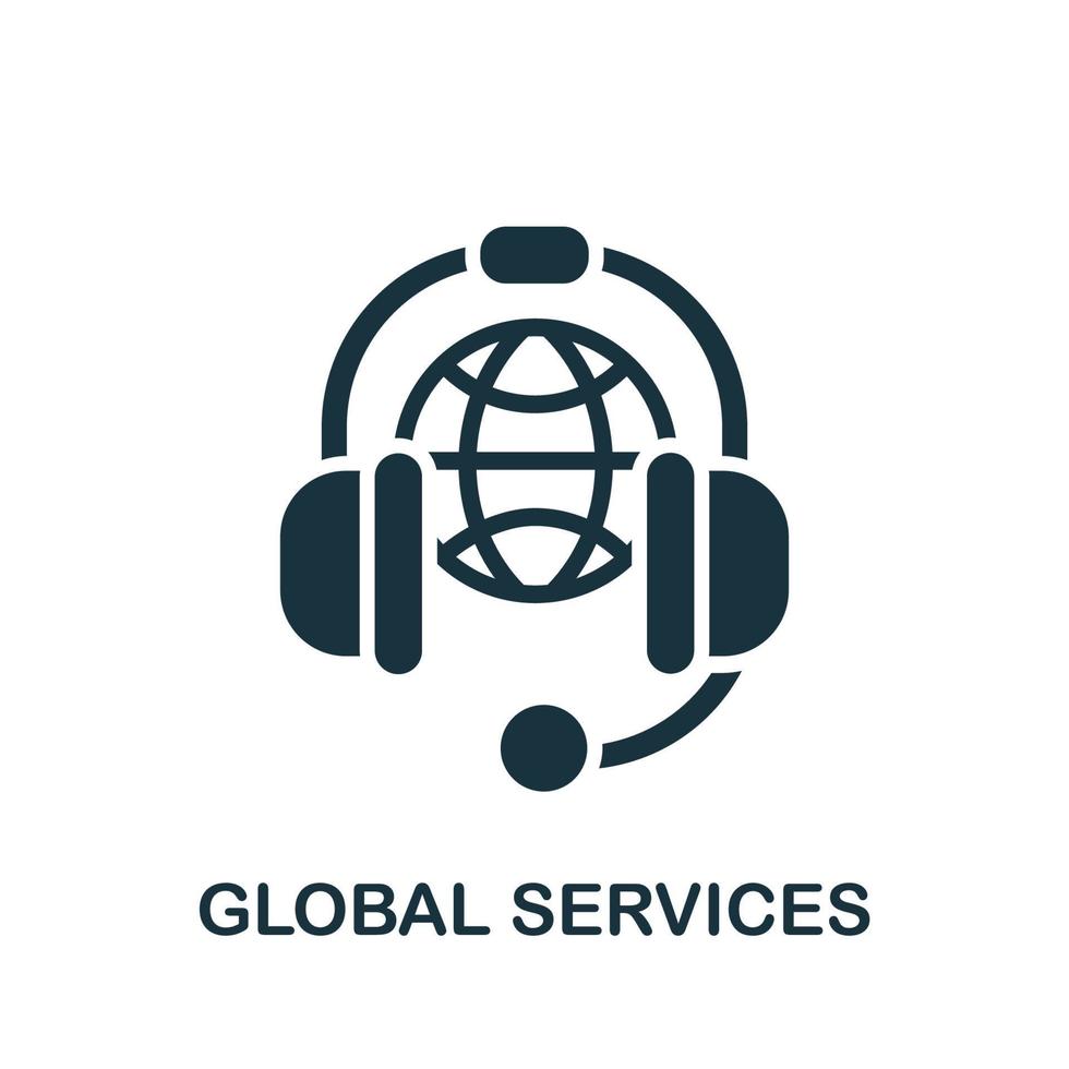 icono de servicios globales. elemento simple de la colección de organización empresarial. ícono de servicios globales creativos para diseño web, plantillas, infografías y más vector