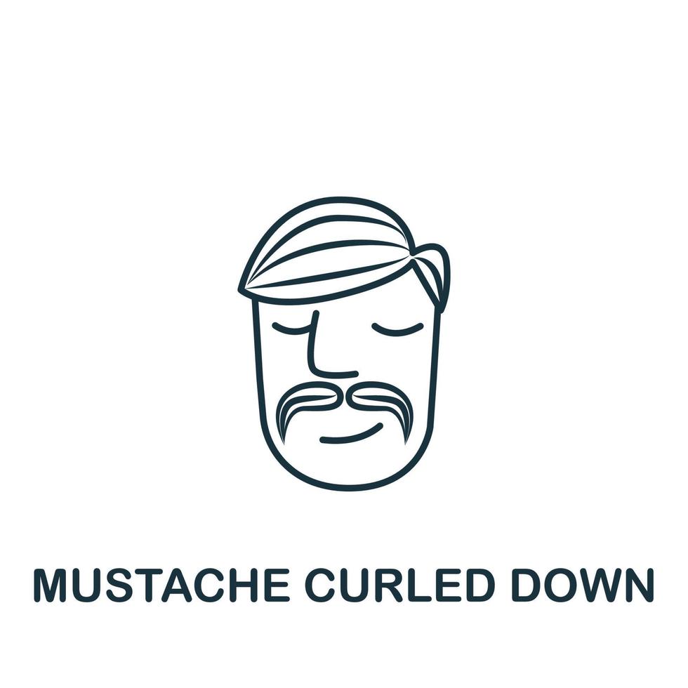 Mustache Swirling Down icon from barber shop collection. Simple line element Mustache Swirling Down symbol for templates, web design and infographics vector