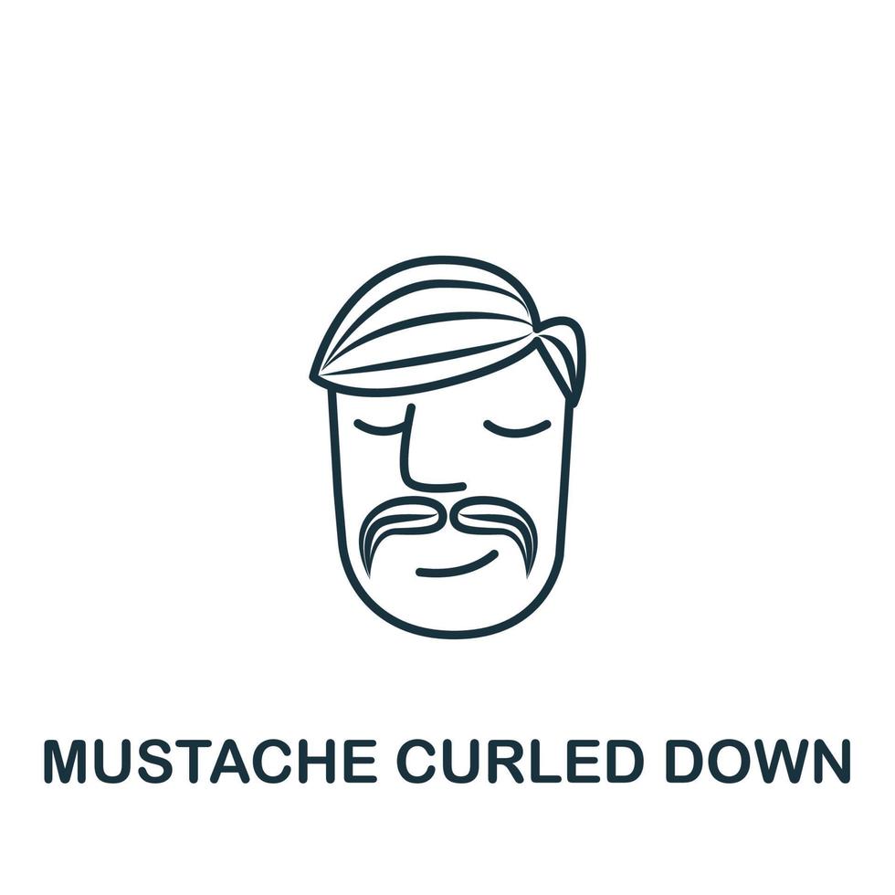 Mustache Swirling Down icon from barber shop collection. Simple line element Mustache Swirling Down symbol for templates, web design and infographics vector