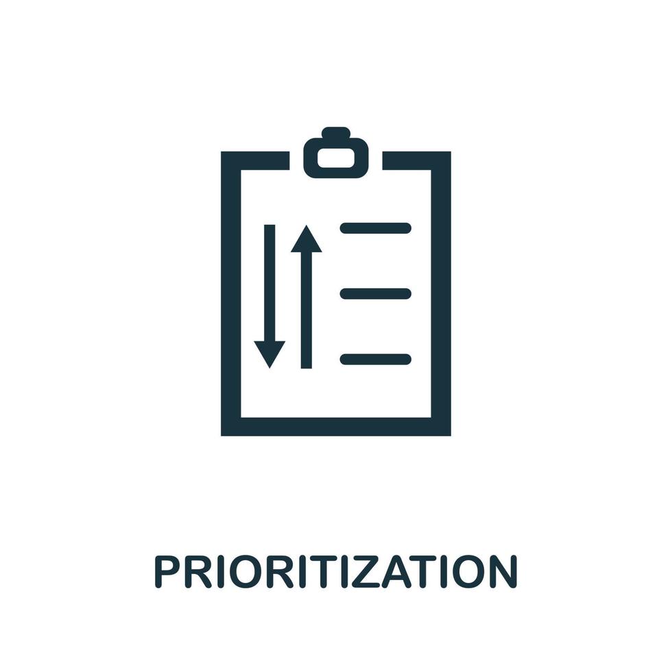 Prioritization icon. Simple element from business intelligence collection. Creative Prioritization icon for web design, templates, infographics and more vector