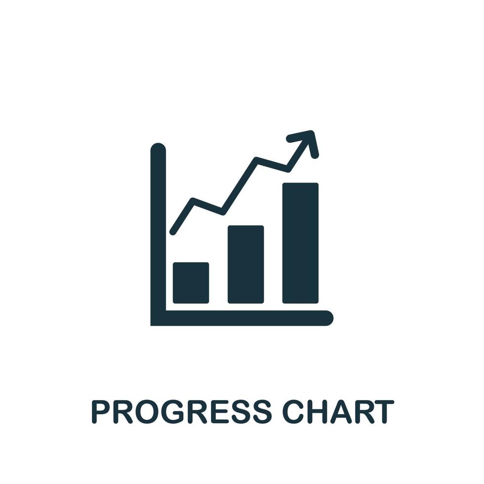 Progress Chart icon. Monochrome simple element from digital service collection. Creative Progress Chart icon for web design, templates, infographics and more vector