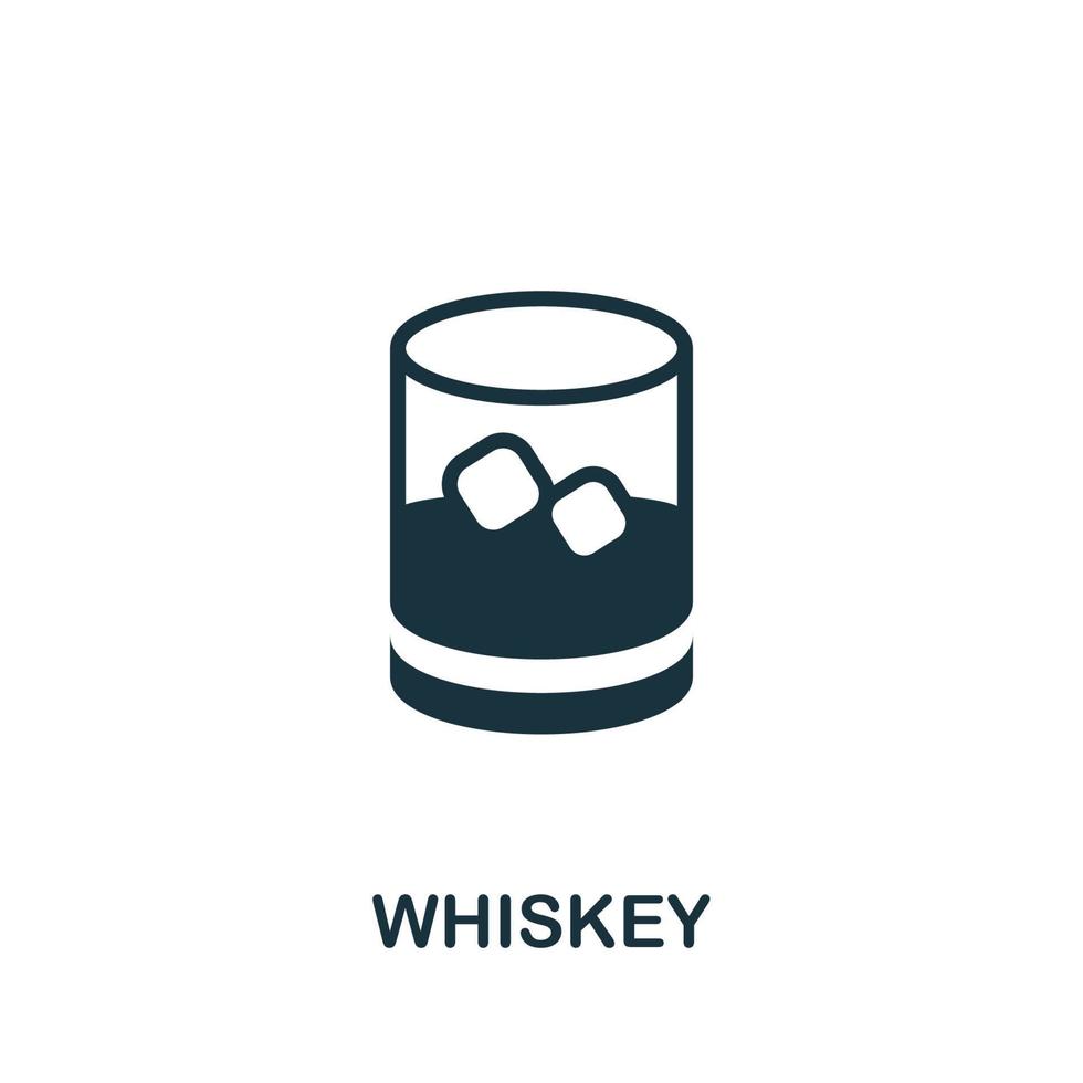 icono de whisky. elemento simple de la colección de bebidas. icono de whisky creativo para diseño web, plantillas, infografías y más vector