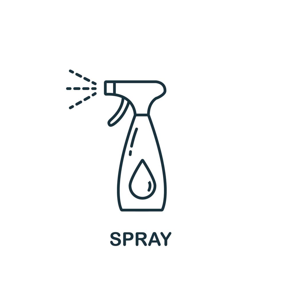 icono de spray de la colección de barbería. símbolo de aerosol de elemento de línea simple para plantillas, diseño web e infografía vector