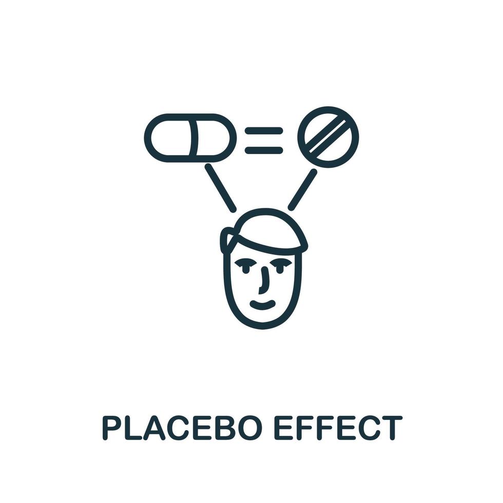 Placebo Effect icon from alternative medicine collection. Simple line Placebo Effect icon for templates, web design and infographics vector