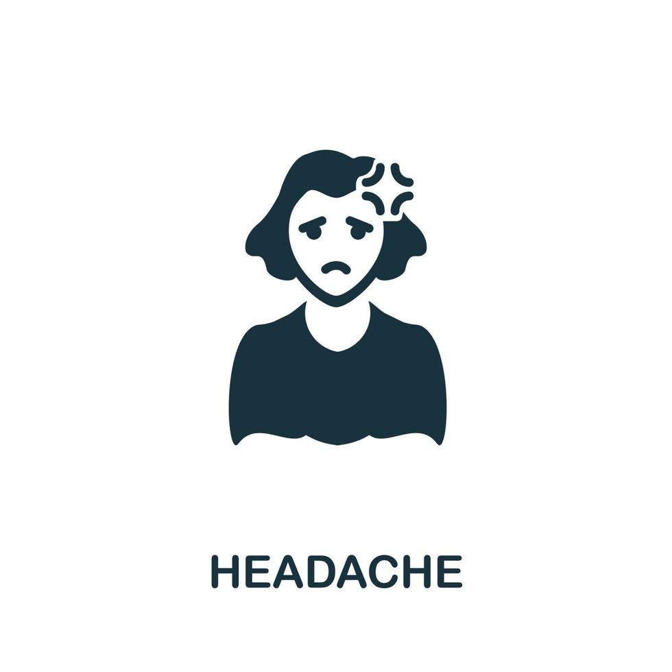 Headache icon. Simple illustration from coronavirus collection. Creative Headache icon for web design, templates, infographics and more vector