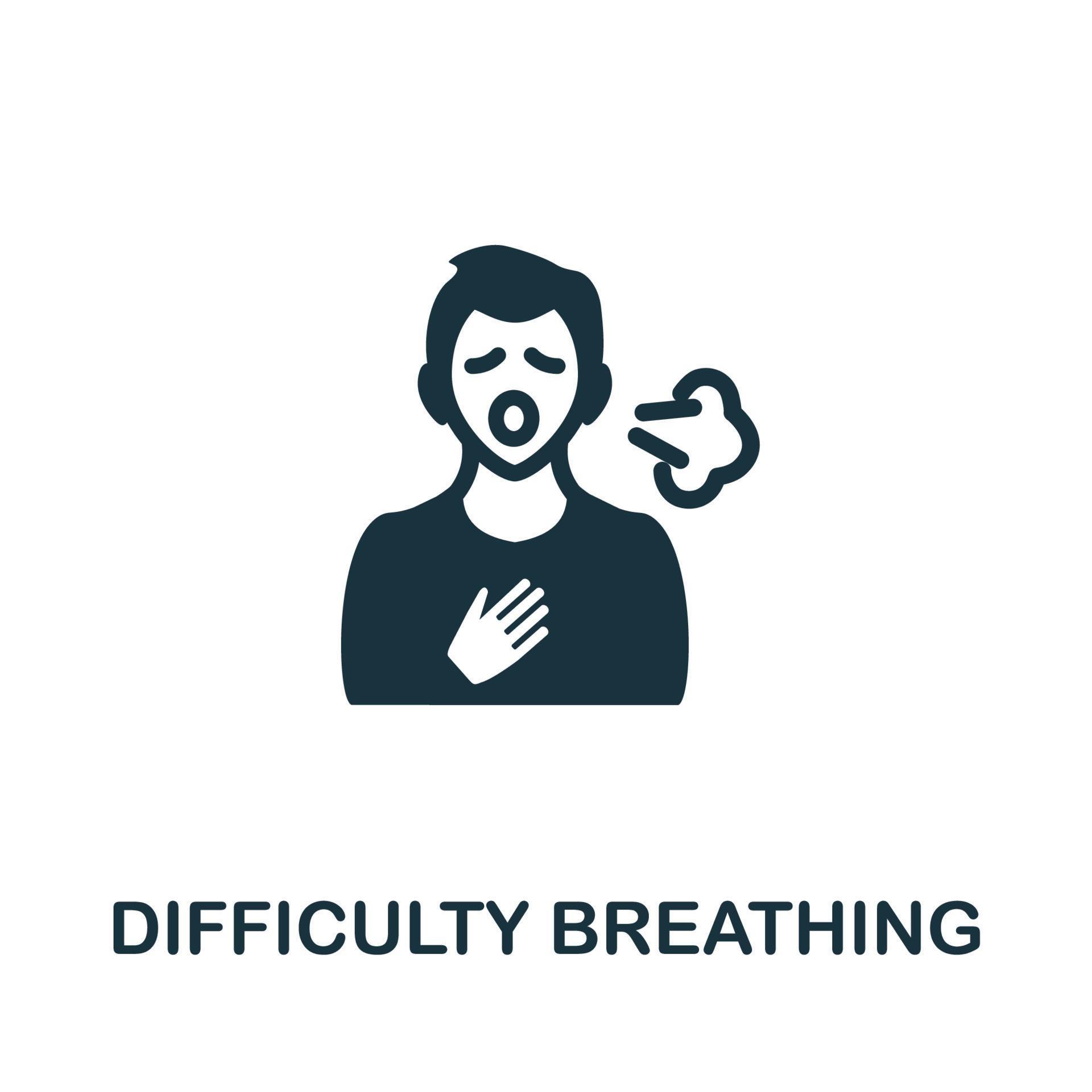 Difficulty Breathing icon. Monochrome simple element from coronavirus