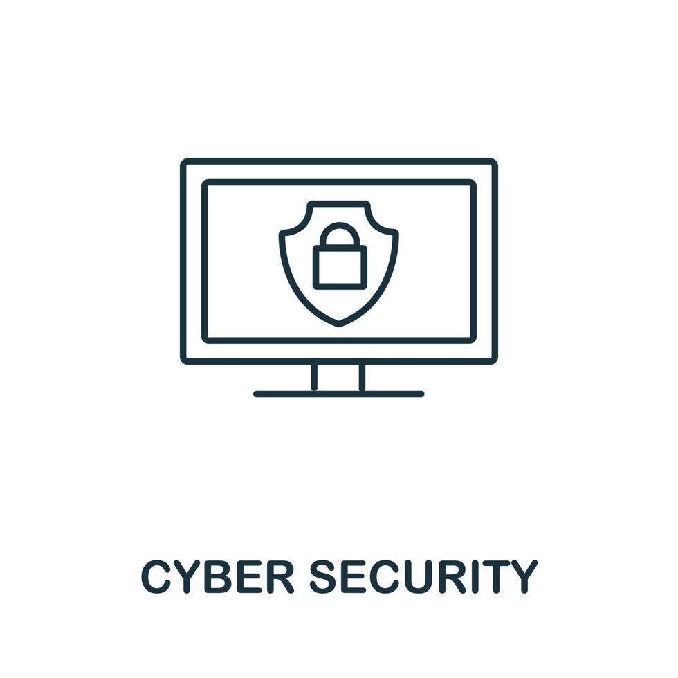 Cyber Security icon. Simple line element Cyber Security symbol for templates, web design and infographics vector