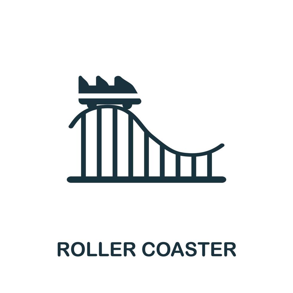 Roller Coaster icon. Simple element from amusement park collection. Creative Roller Coaster icon for web design, templates, infographics and more vector