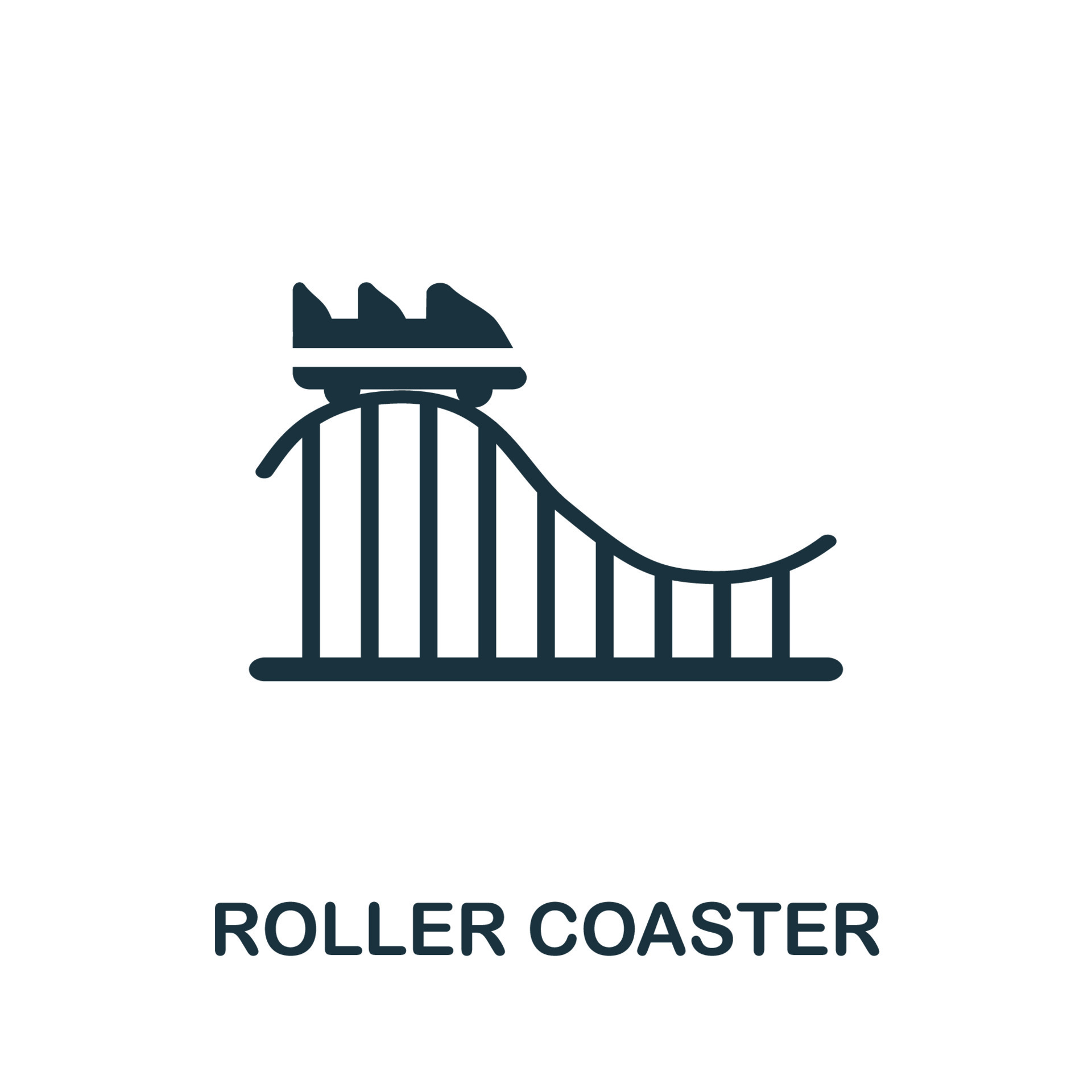 Roller Coaster icon. Simple element from amusement park collection