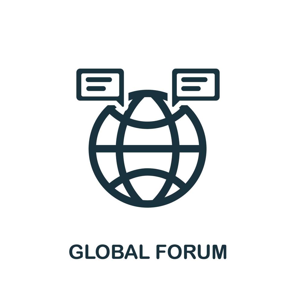 Global Forum icon. Simple element from business organization collection. Creative Global Forum icon for web design, templates, infographics and more vector