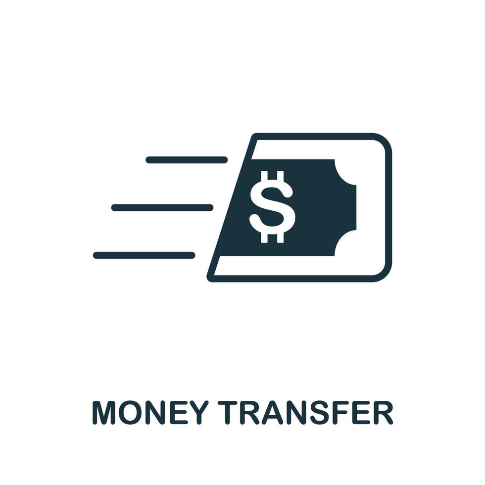 Money Transfer icon. Monochrome simple element from digital service collection. Creative Money Transfer icon for web design, templates, infographics and more vector