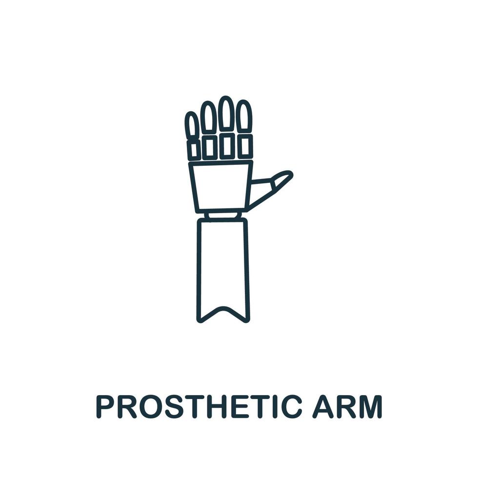 Prosthetic Arm icon. Simple line element Prosthetic Arm symbol for templates, web design and infographics vector