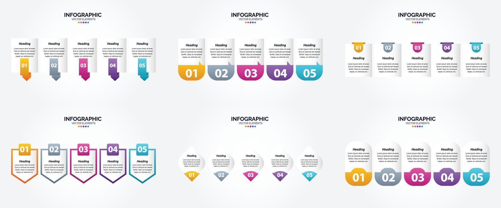 este conjunto de ilustraciones vectoriales de diseño plano es ideal para crear infografías para publicidad. folletos volantes y revistas. vector