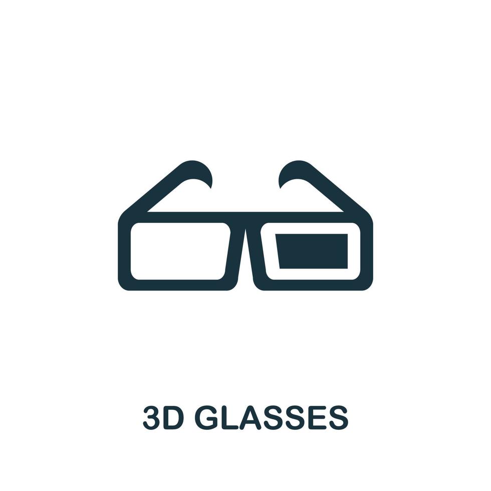 3D Glasses icon. Simple element from cinema collection. Creative 3D Glasses icon for web design, templates, infographics and more vector