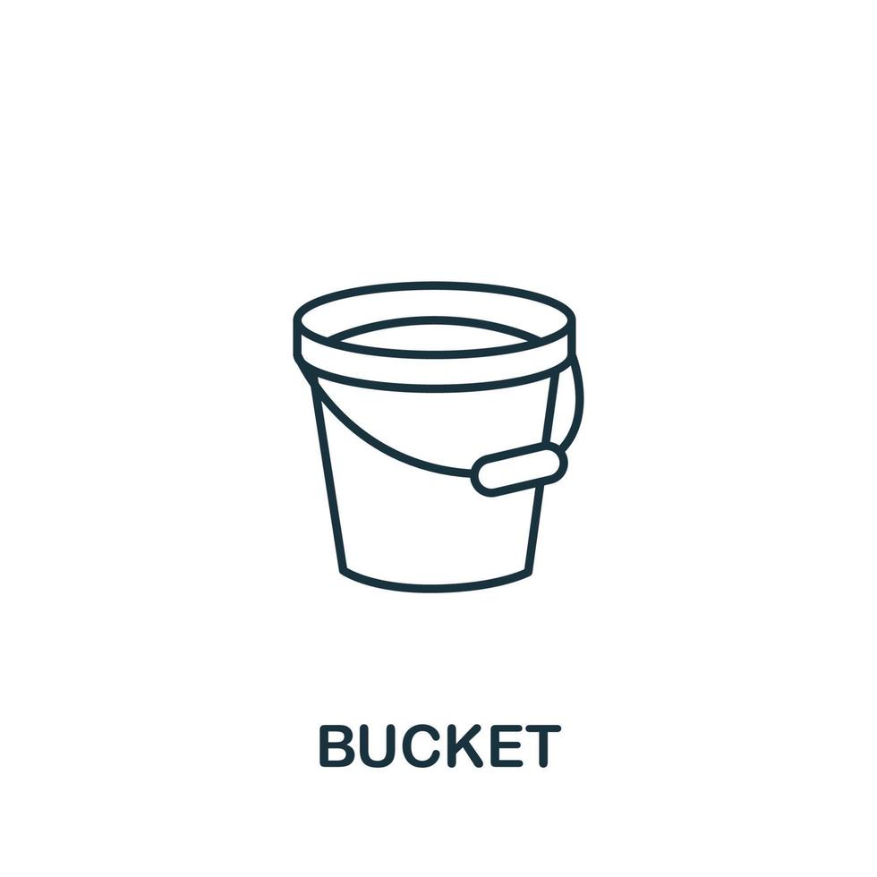 Bucket icon from cleaning collection. Simple line element Bucket symbol for templates, web design and infographics vector