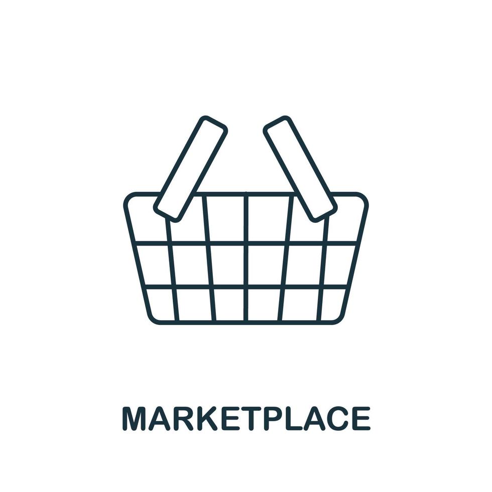 Marketplace icon from crowdfunding collection. Simple line Marketplace icon for templates, web design and infographics vector