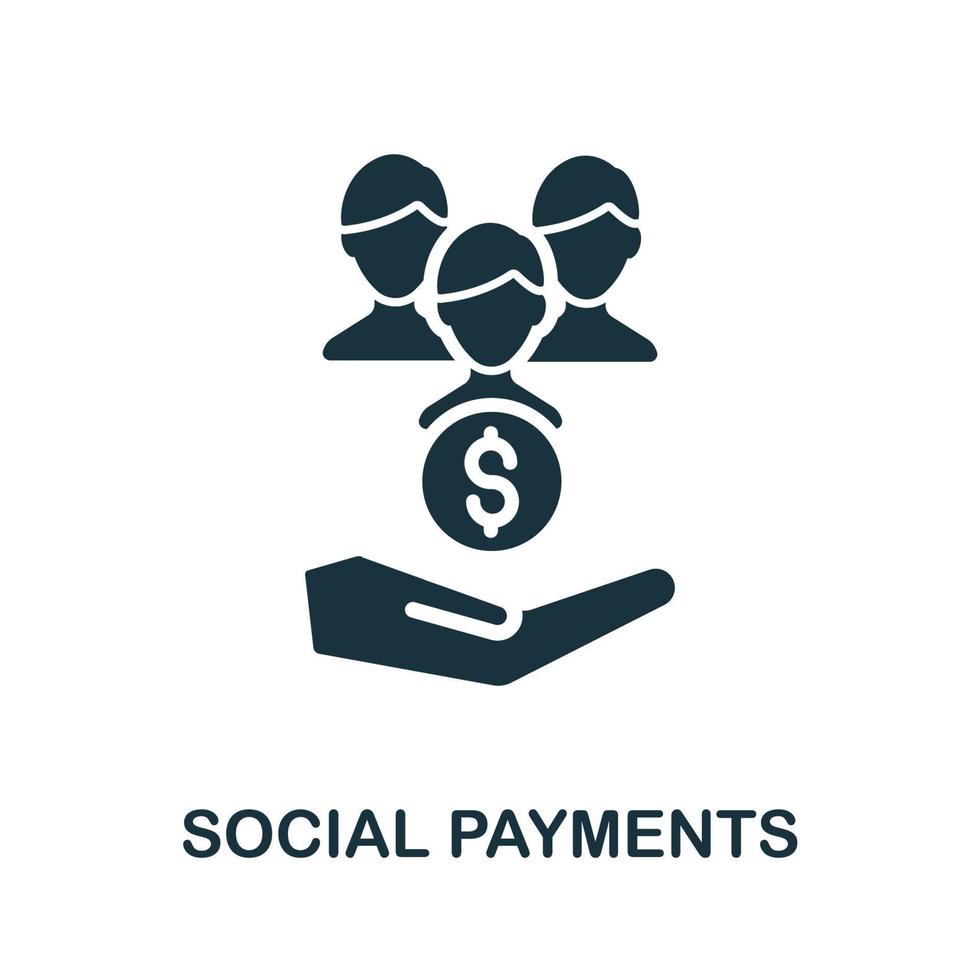 Social Payments icon. Simple element from Crisis collection. Creative Social Payments icon for web design, templates, infographics and more vector