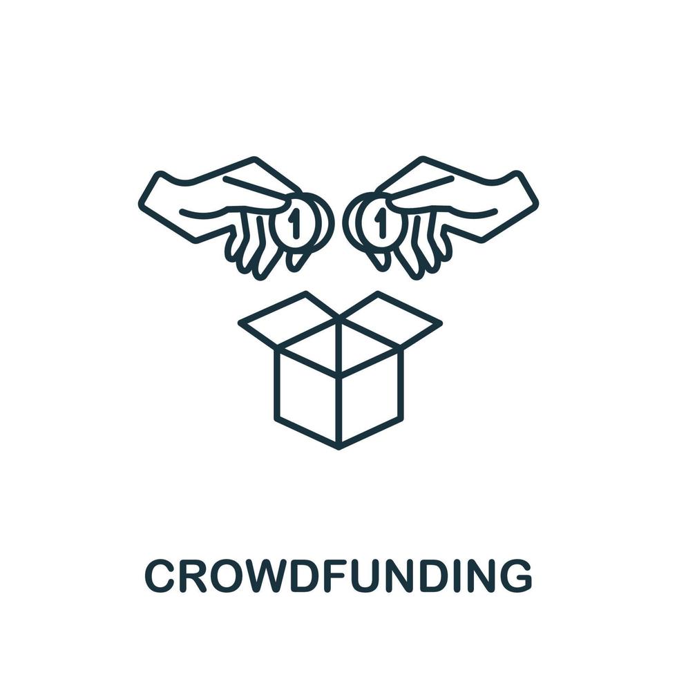 Crowdfunding icon from crowdfunding collection. Simple line Crowdfunding icon for templates, web design and infographics vector
