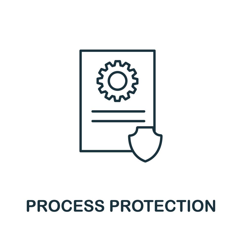 Process Protection icon from cyber security collection. Simple line Process Protection icon for templates, web design and infographics vector