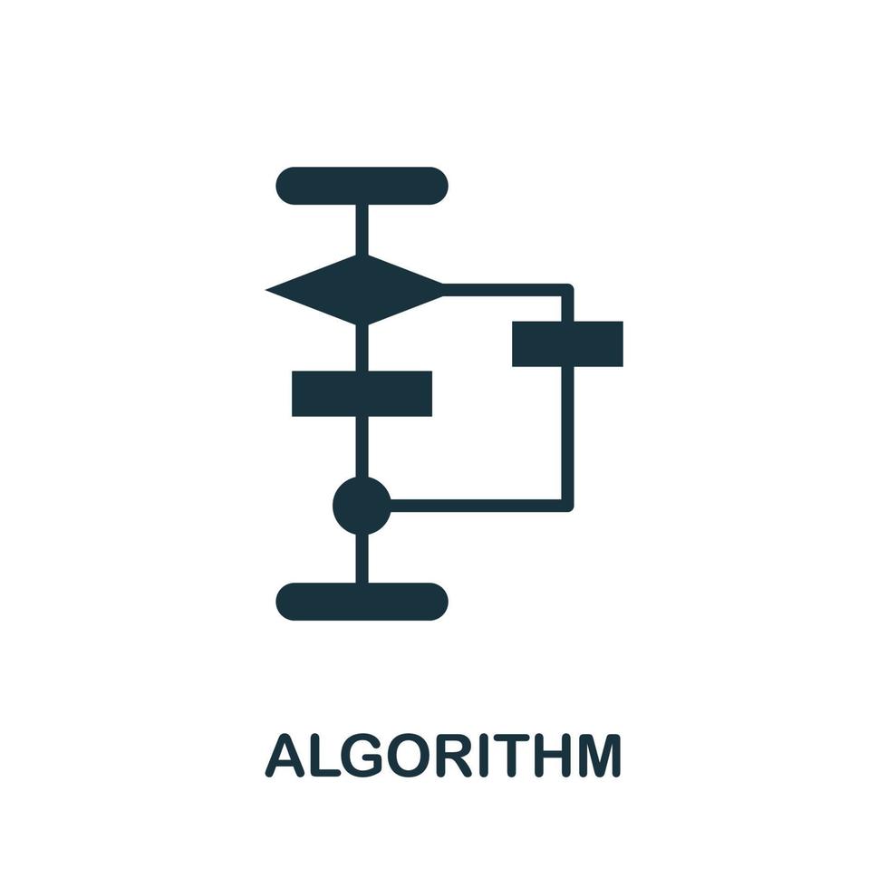 Algorithm icon. Creative simple design from artificial intelligence icons collection. Filled algorithm icon for infographics and banner vector