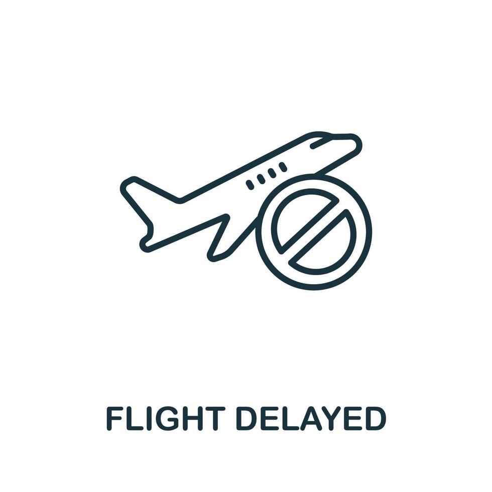 Flight Delayed icon from airport collection. Simple line Flight Delayed icon for templates, web design and infographics vector