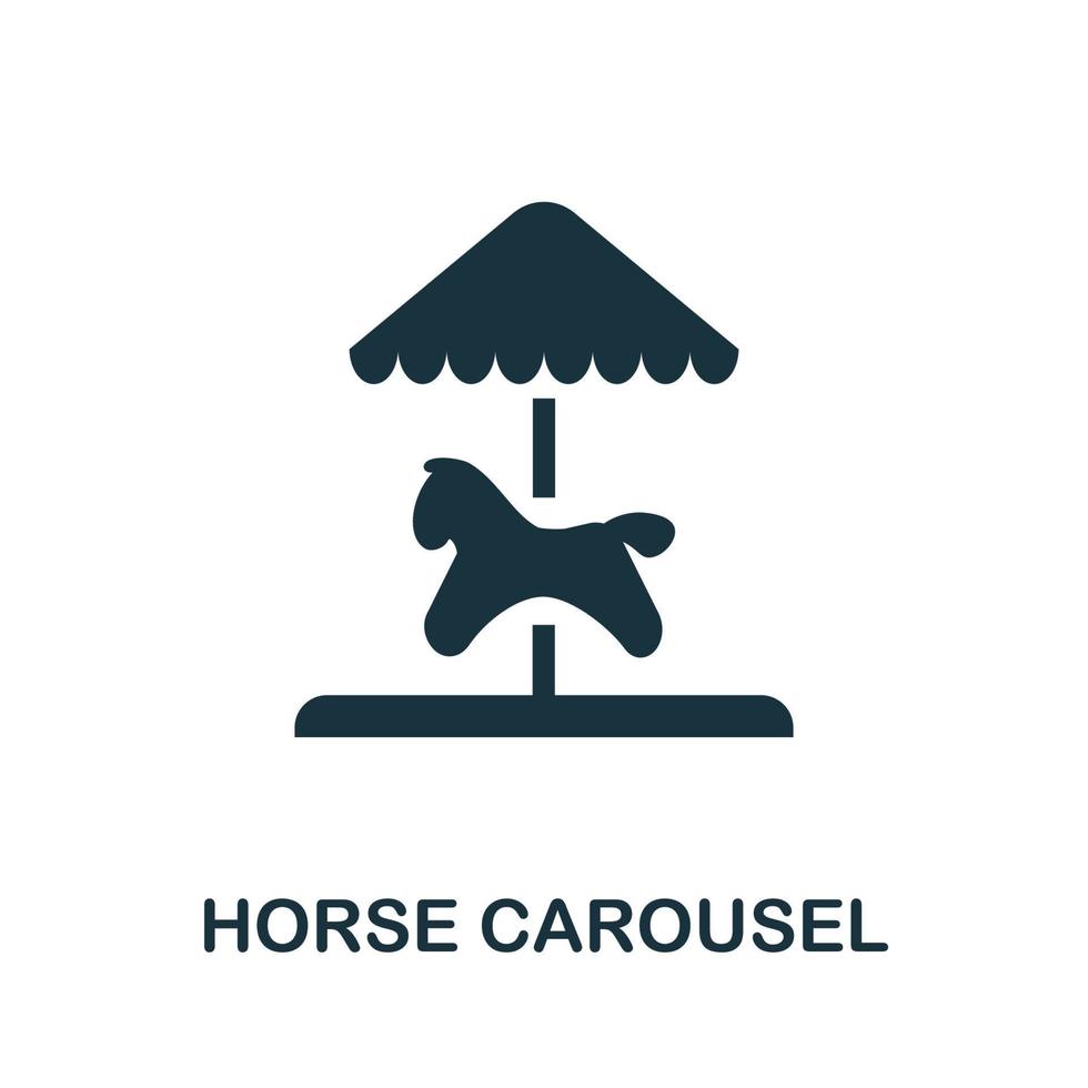 icono de carrusel de caballos. elemento simple de la colección del parque de atracciones. icono creativo de carrusel de caballos para diseño web, plantillas, infografías y más vector