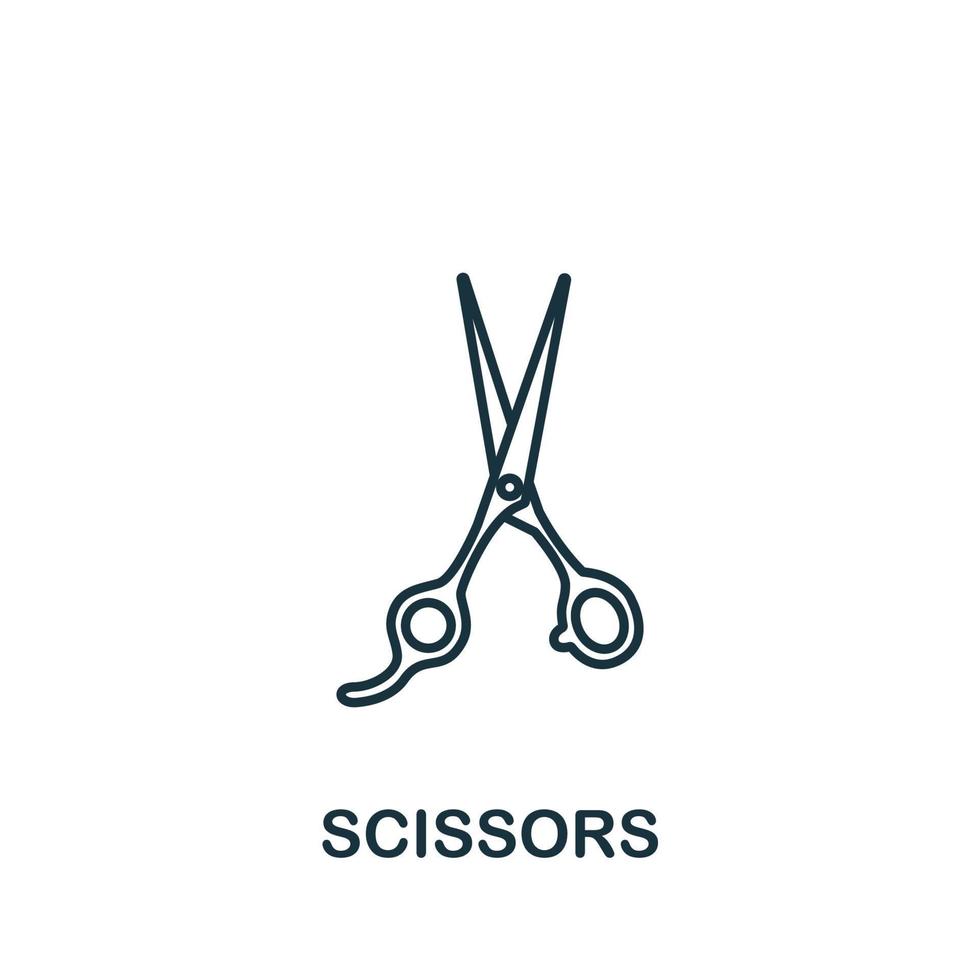 Scissors icon from barber shop collection. Simple line element Scissors symbol for templates, web design and infographics vector