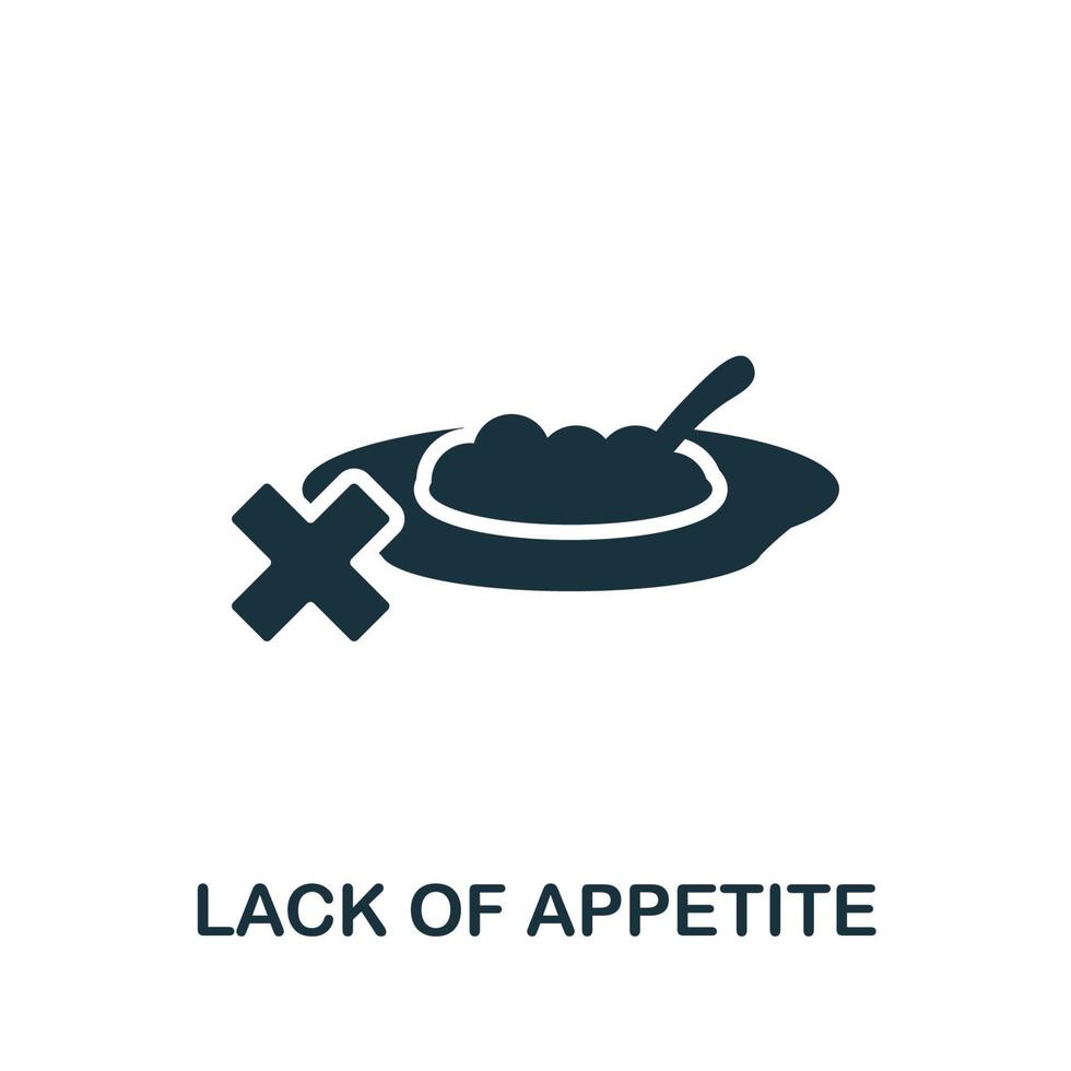 Lack Of Appetite icon. Monochrome simple element from coronavirus symptoms collection. Creative Lack Of Appetite icon for web design, templates, infographics and more vector