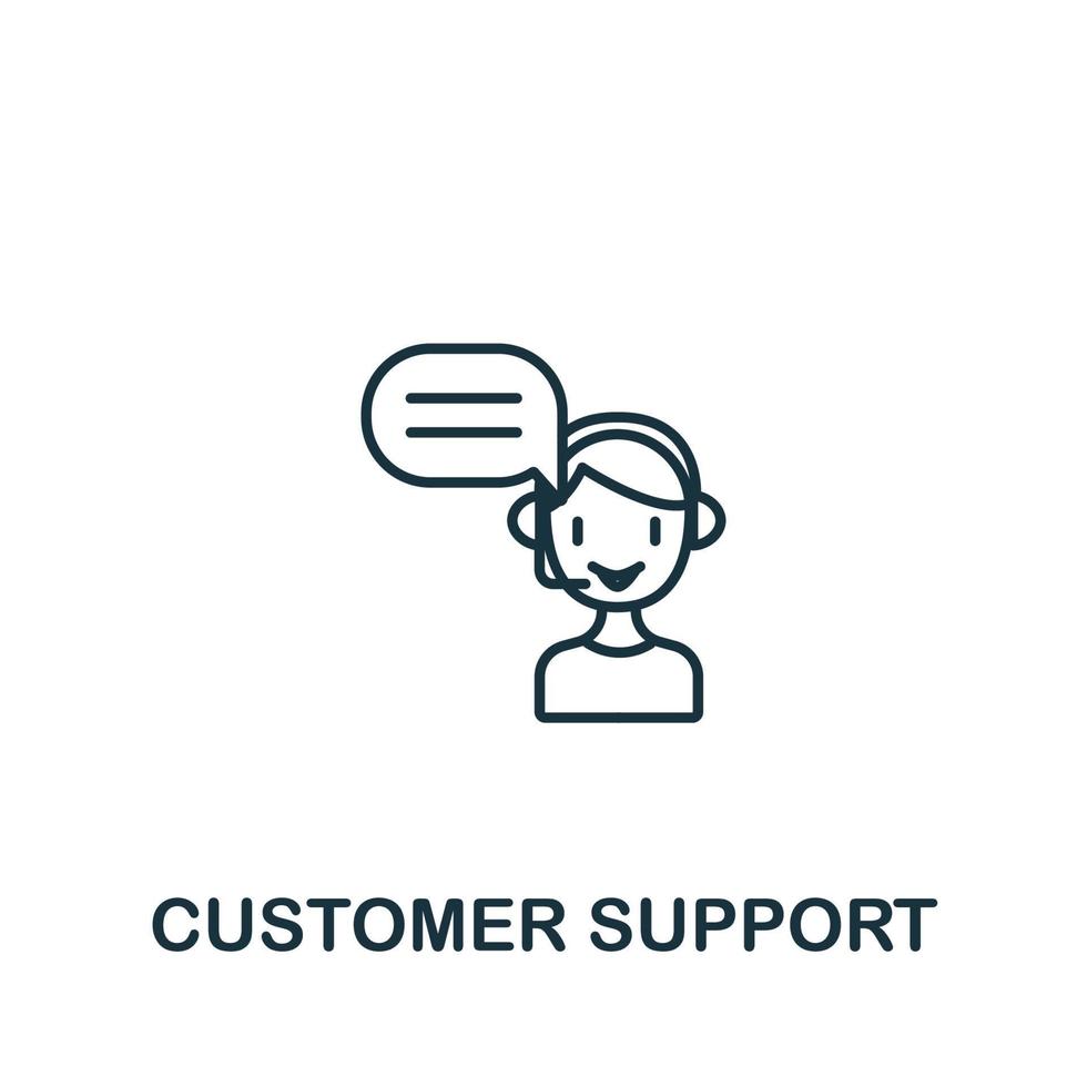 Customer Support icon from customer service collection. Simple line element Customer Support symbol for templates, web design and infographics vector