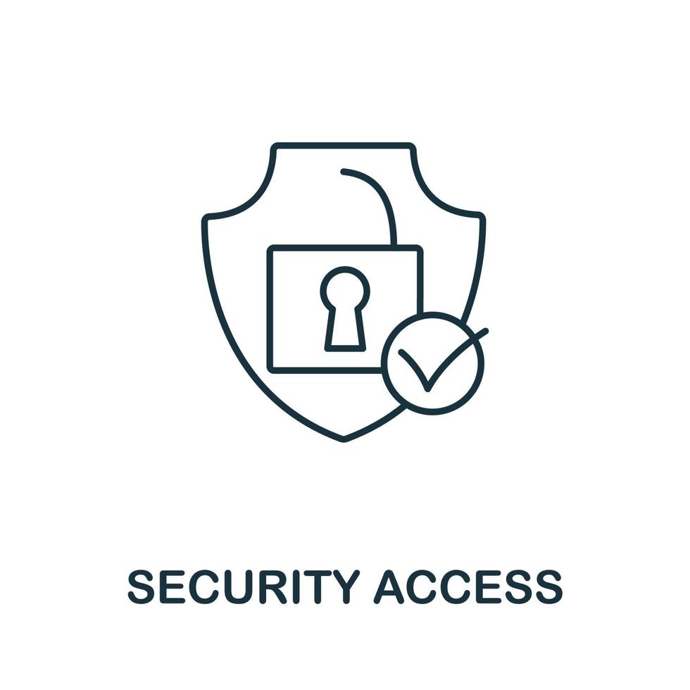 Security Access icon from cyber security collection. Simple line Security Access icon for templates, web design and infographics vector