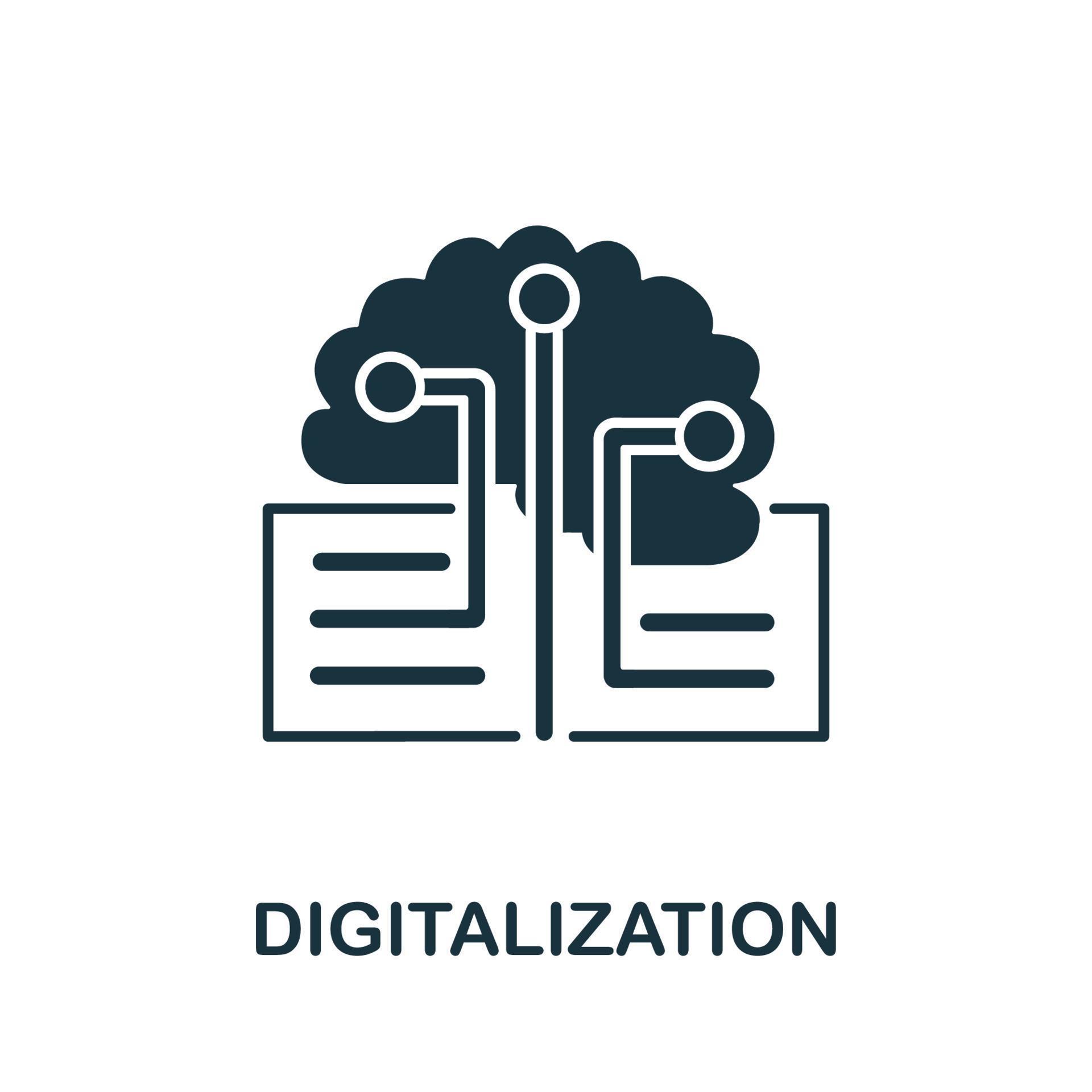 Digitalization icon. Simple line element Digitalization symbol for