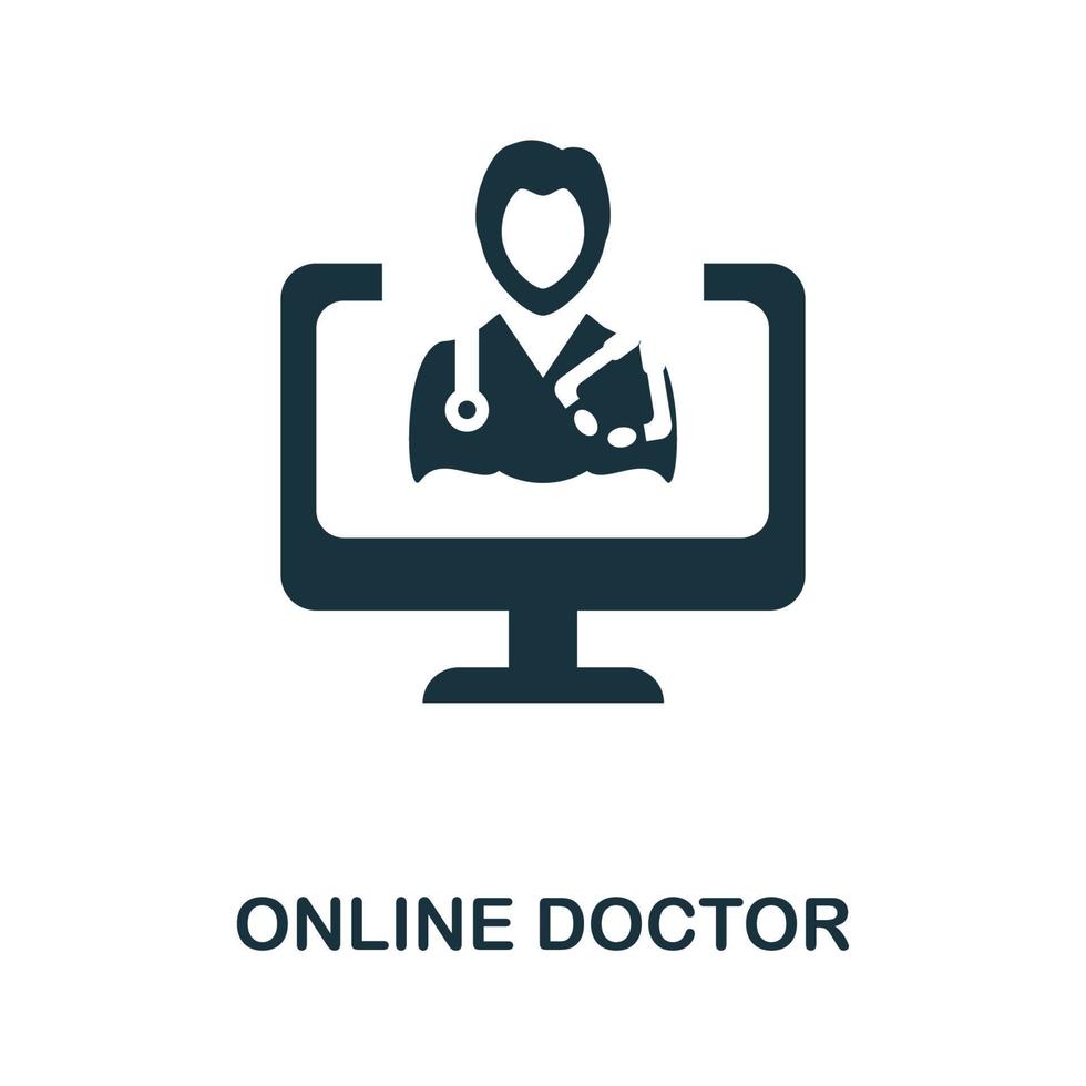 Online Doctor icon. Simple element from digital health collection. Creative Online Doctor icon for web design, templates, infographics and more vector