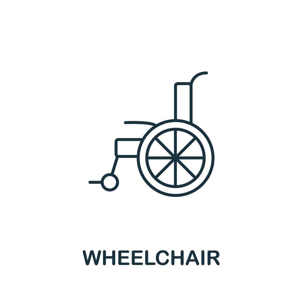 Wheelchair icon. Simple line element Wheelchair symbol for templates, web design and infographics vector