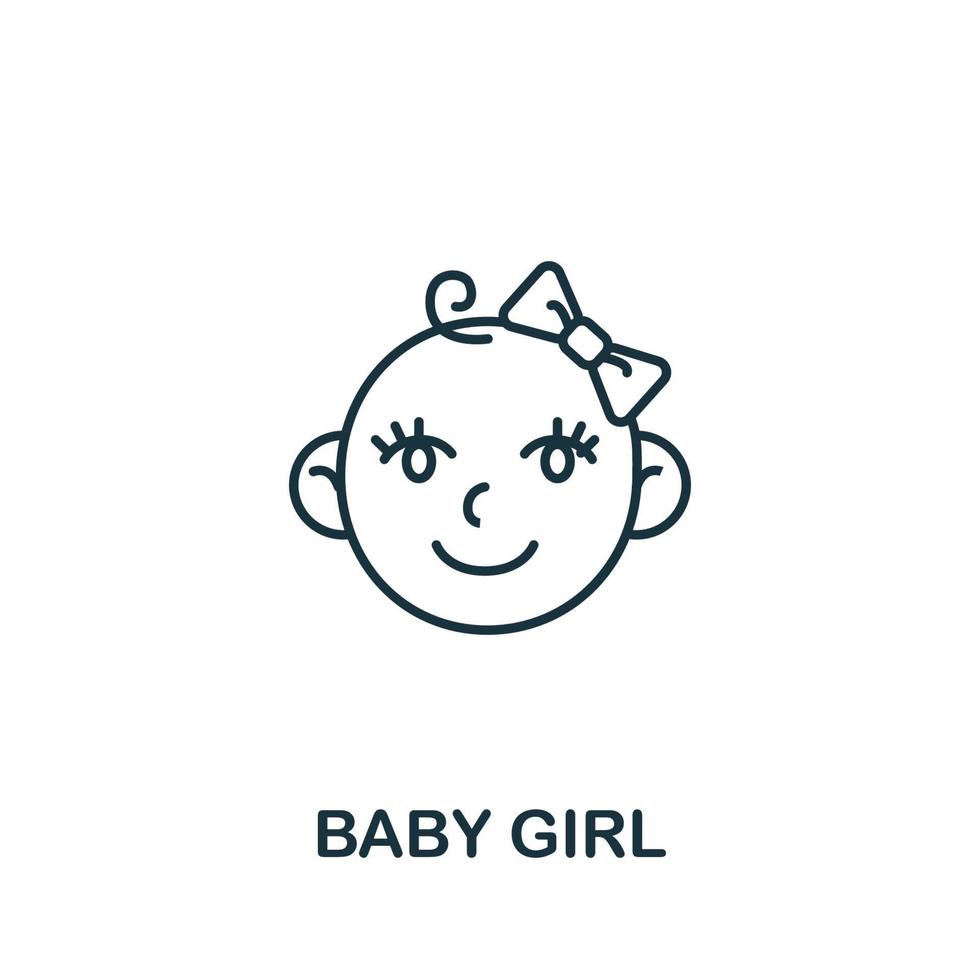 Baby Girl icon from baby things collection. Simple line element Baby Girl symbol for templates, web design and infographics vector