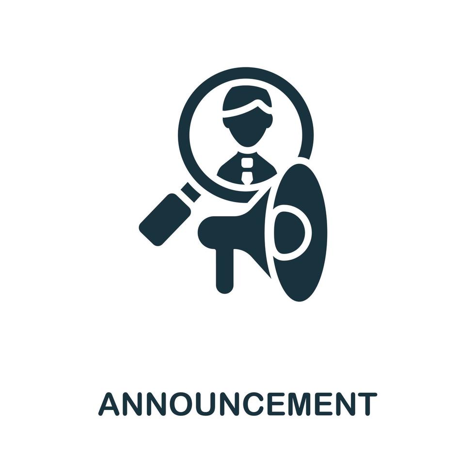 Announcement icon. Simple element from business recruitment collection. Creative Announcement icon for web design, templates, infographics and more vector