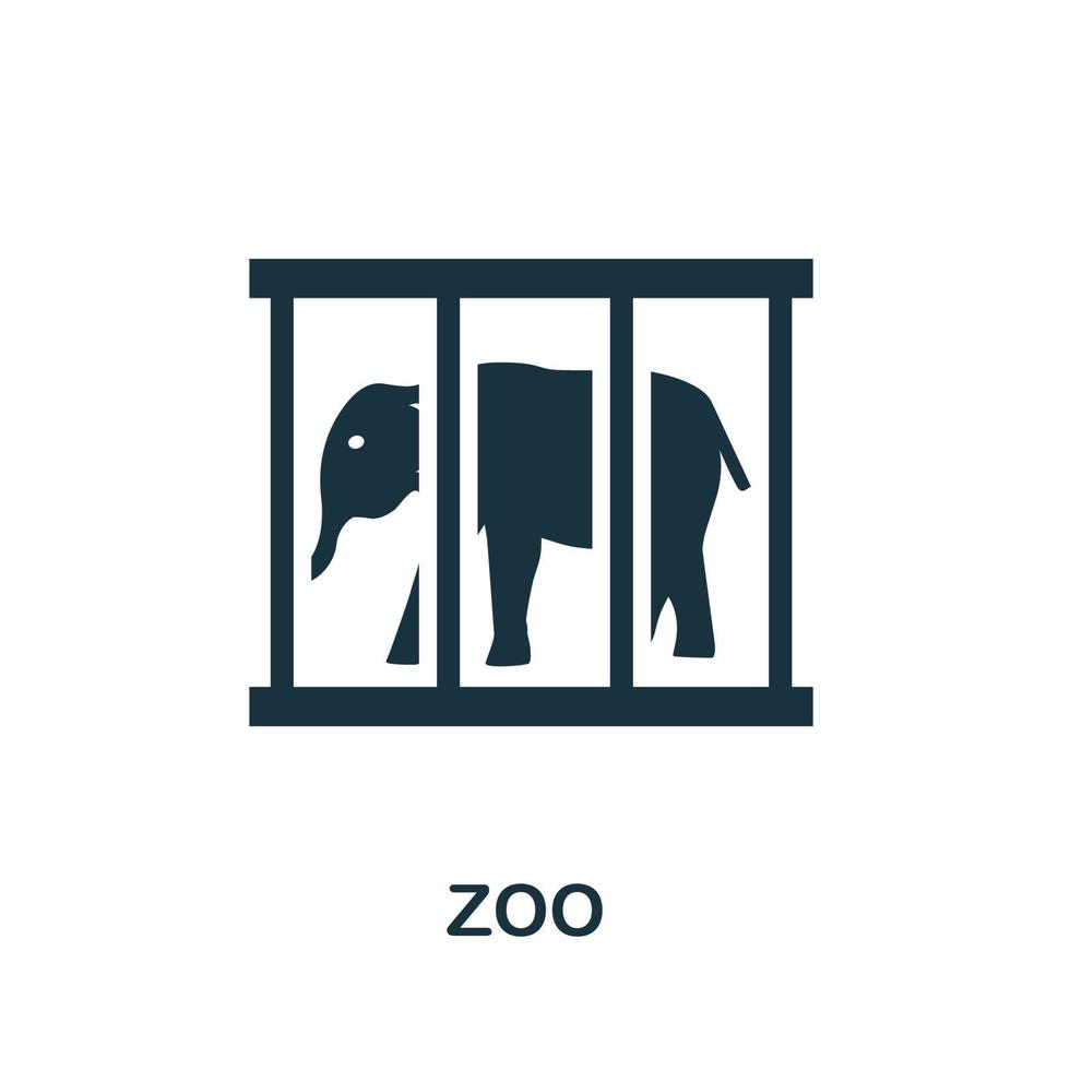 icono del zoológico. elemento simple de la colección del parque de atracciones. ícono de zoológico creativo para diseño web, plantillas, infografías y más vector