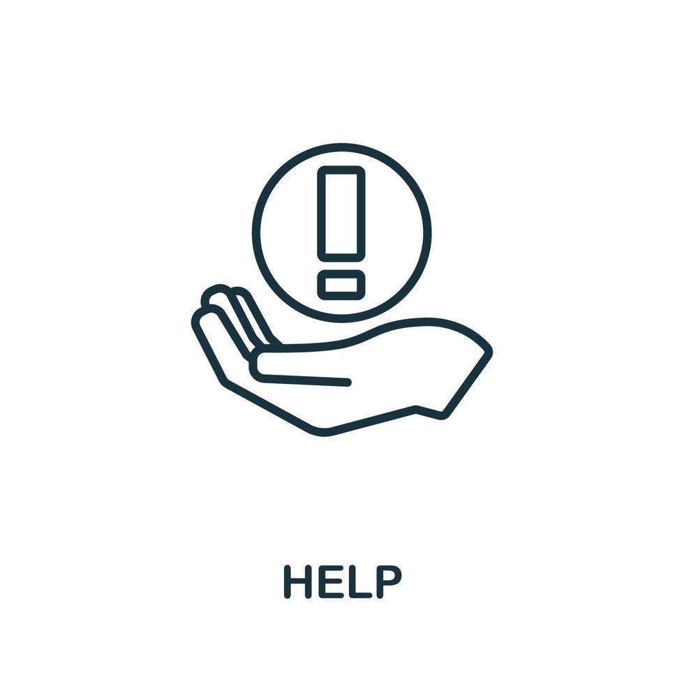 Help icon from business training collection. Simple line Help icon for templates, web design and infographics vector