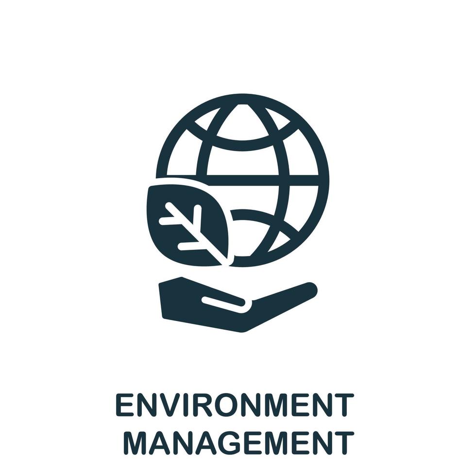 icono de gestión del medio ambiente. elemento simple de la colección de gestión de la empresa. icono de gestión de entornos creativos para diseño web, plantillas, infografías y más vector