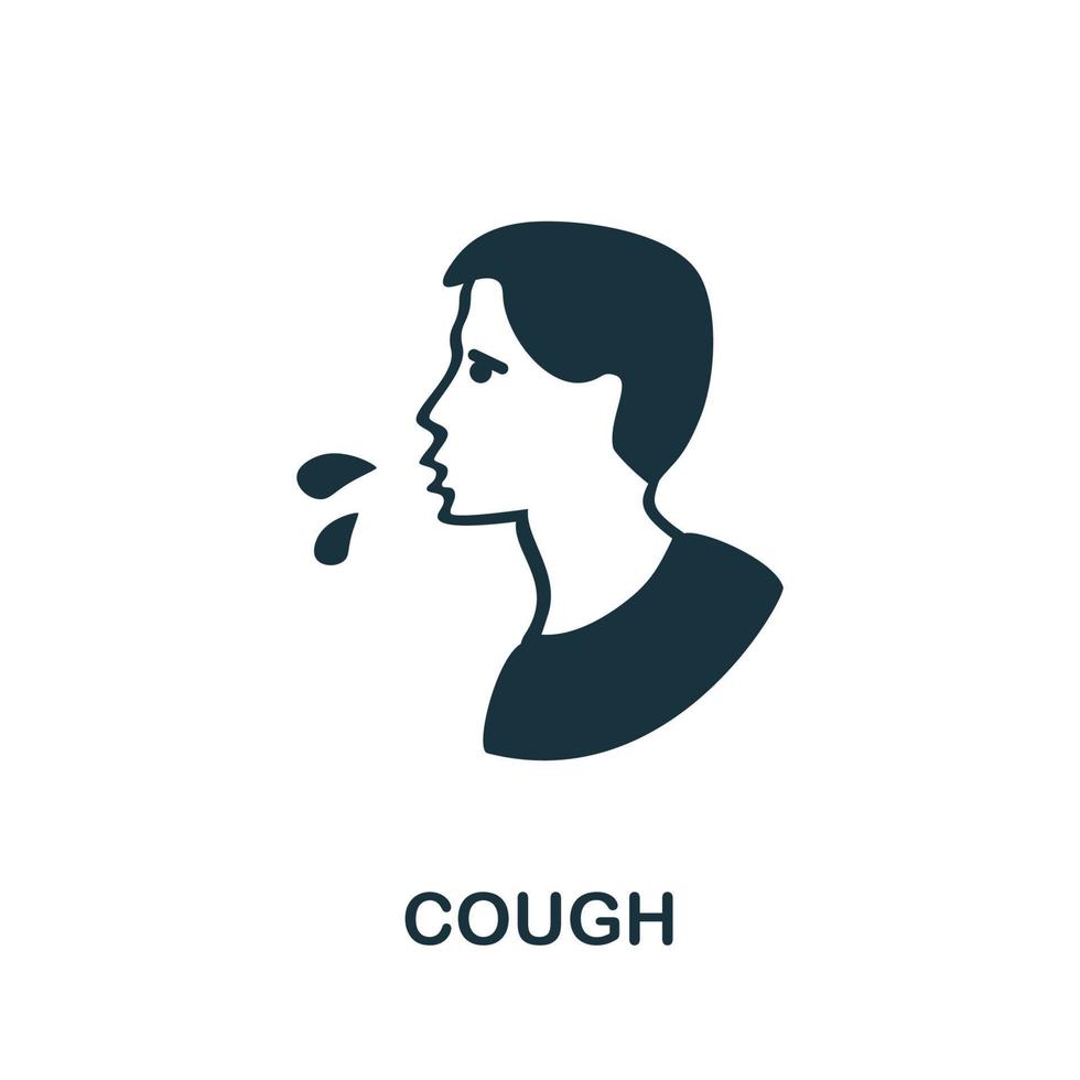 icono de tos. ilustración simple de la colección de coronavirus. icono de tos creativa para diseño web, plantillas, infografías y más vector