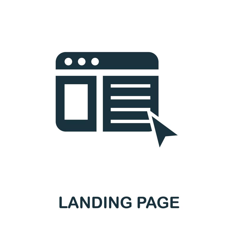 Landing Page icon. Simple illustration from creative package collection. Creative Landing Page icon for web design, templates, infographics and more vector
