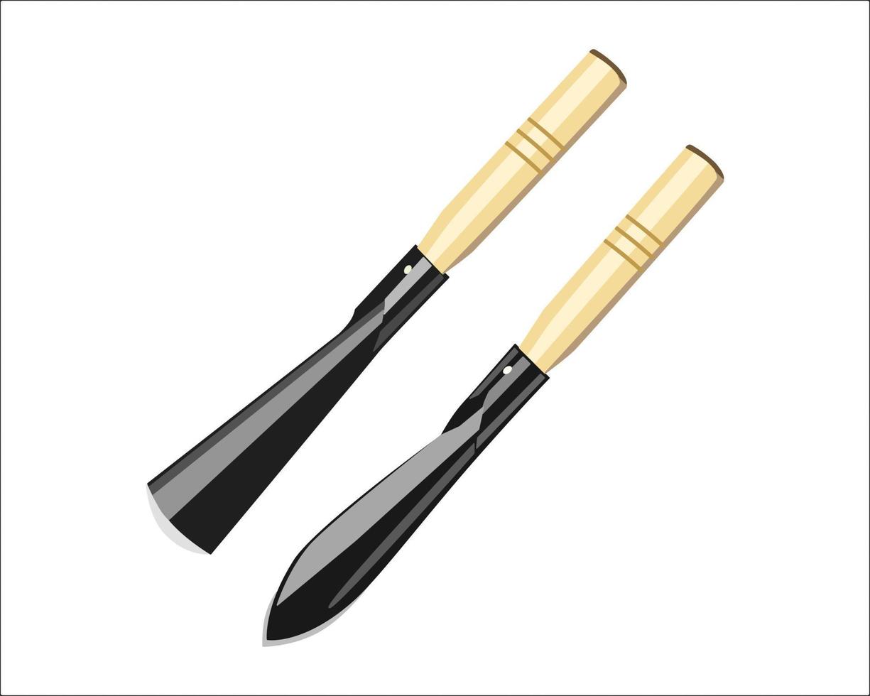 Vector Illustration of Mini hoe isolated on white background. Carpentry hand tools.