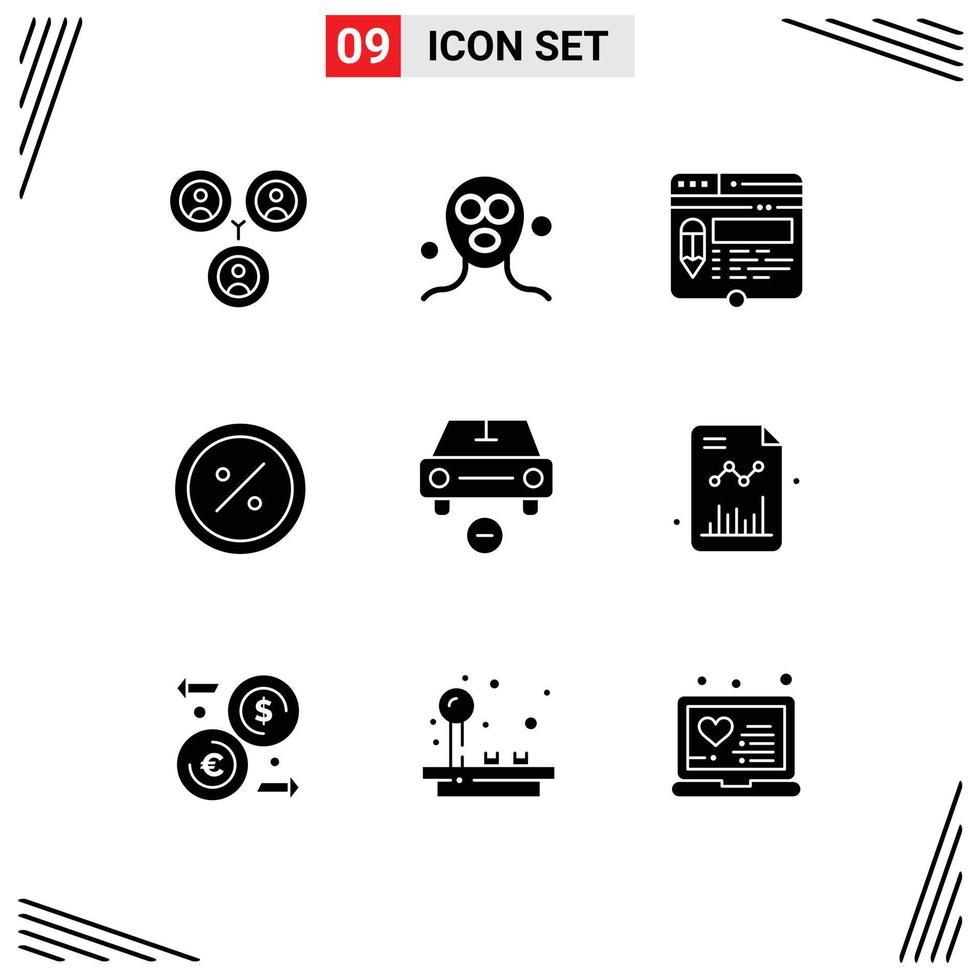 9 iconos creativos signos y símbolos modernos de diseño de comercio en línea elementos de diseño vectorial editables de comercio electrónico vector