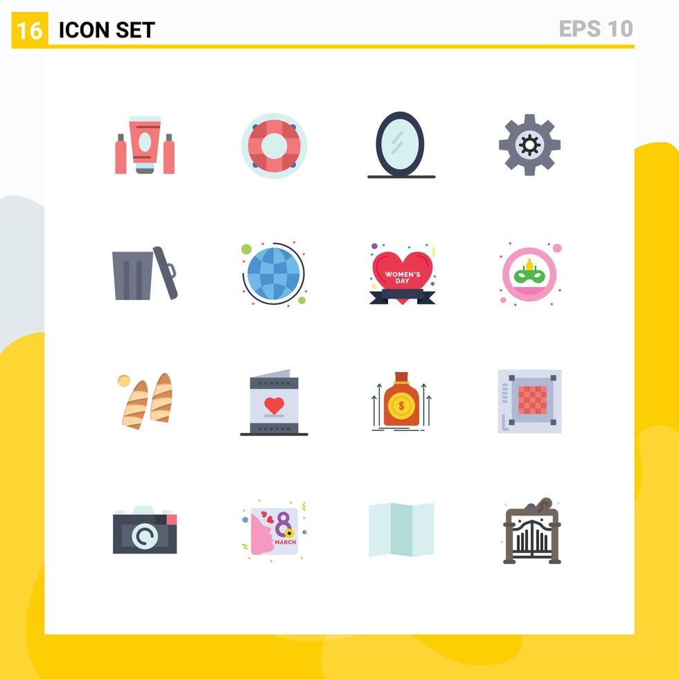 Stock Vector Icon Pack of 16 Line Signs and Symbols for trash environment preserver ecology setting Editable Pack of Creative Vector Design Elements
