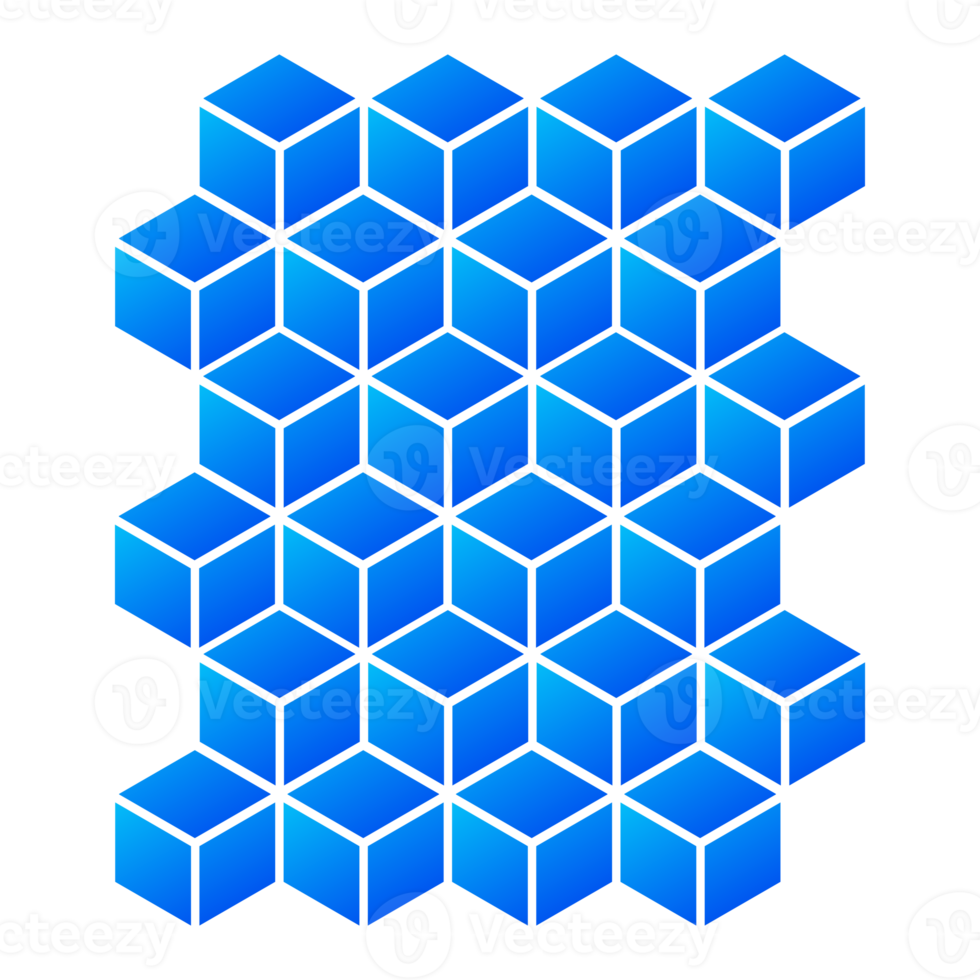 Blue cube stack design for modern background png