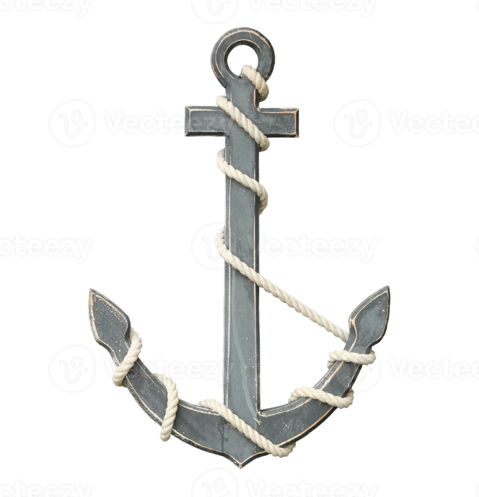 Old anchor isolated with clipping path png