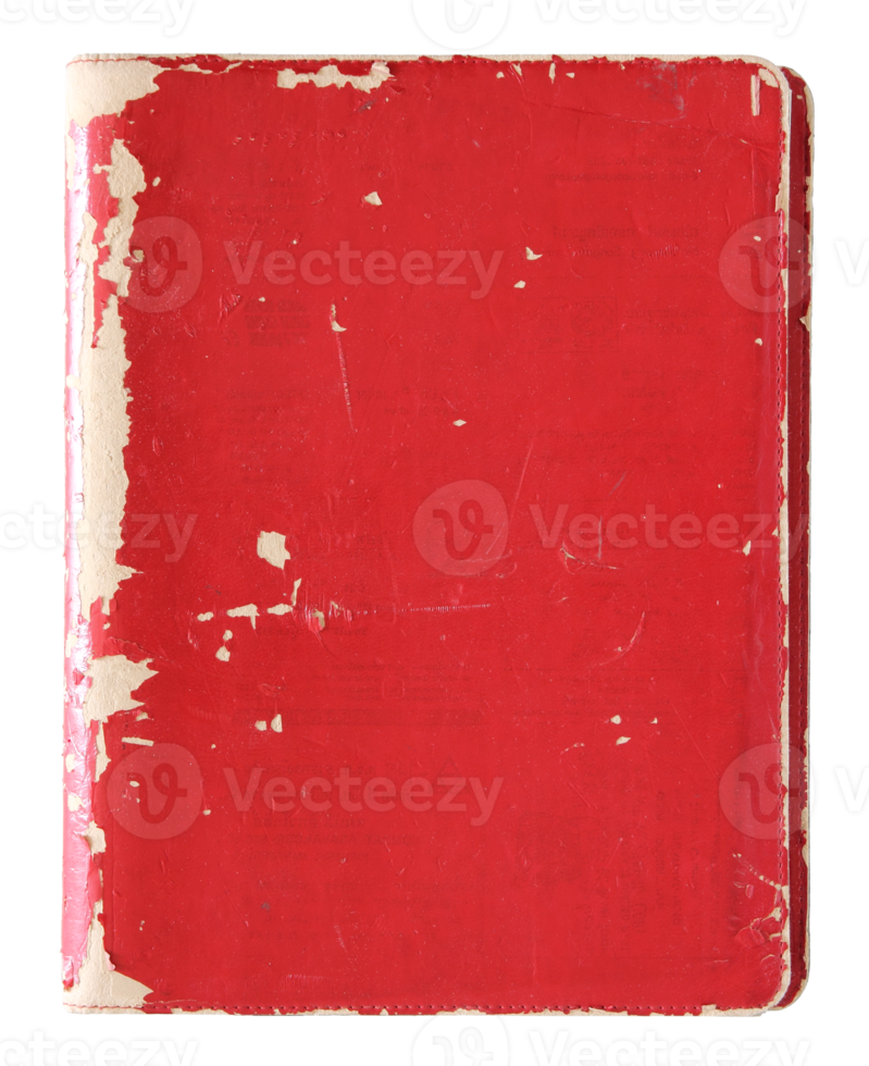 Old red cover book isolated with clipping path for mockup png