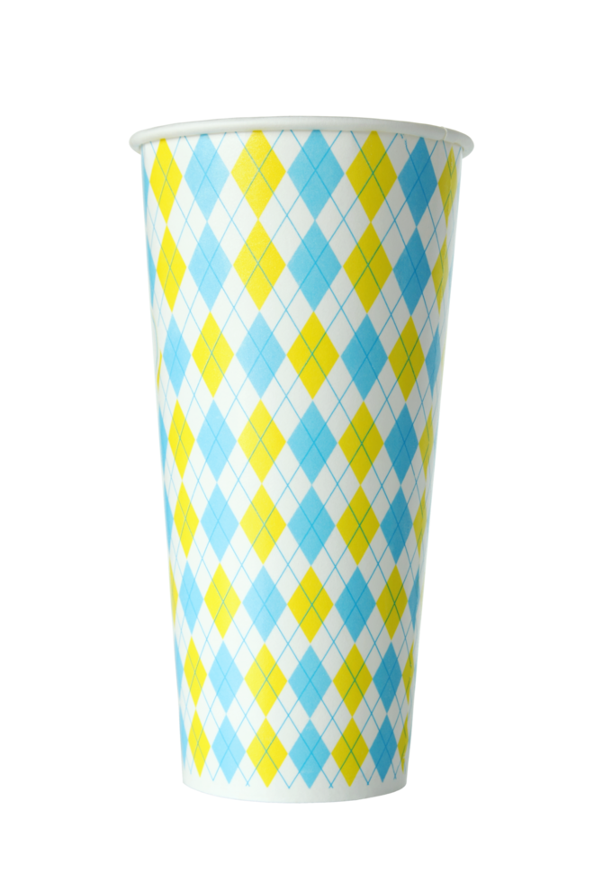 colorful paper cup isolated with clipping path for mockup png