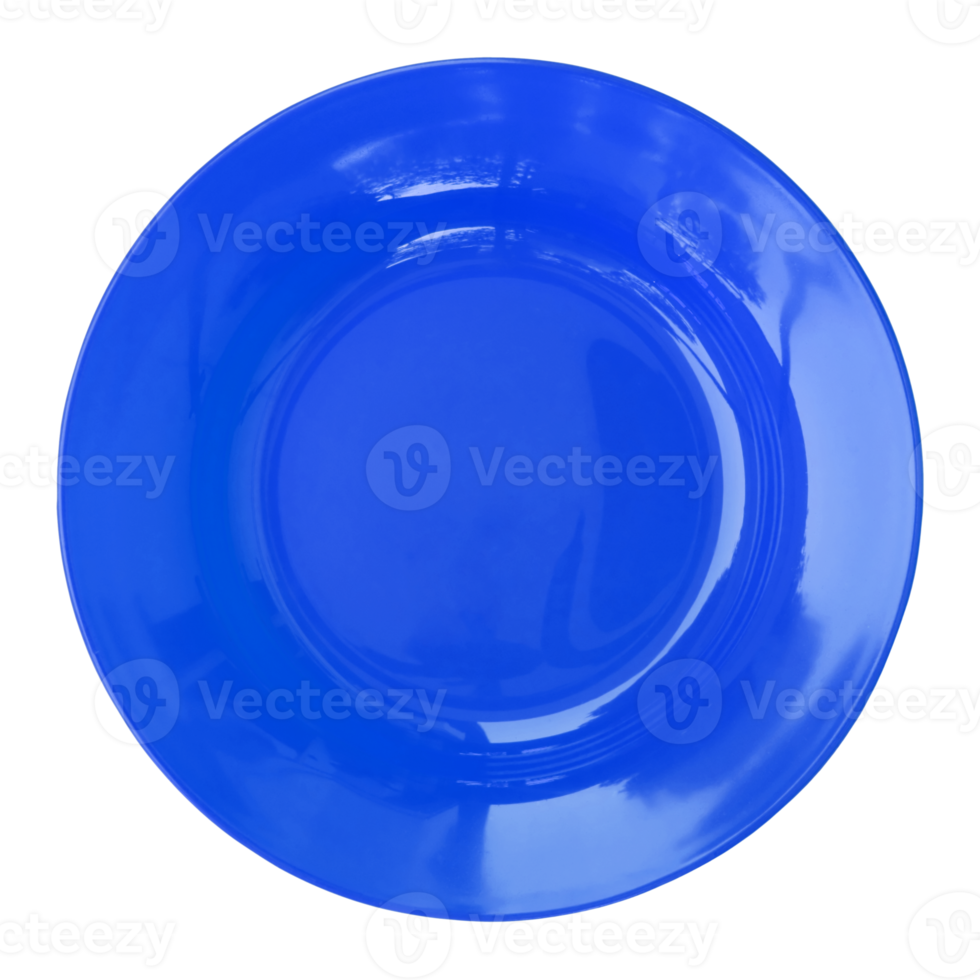 blue empty plate isolated with clipping path for mockup png