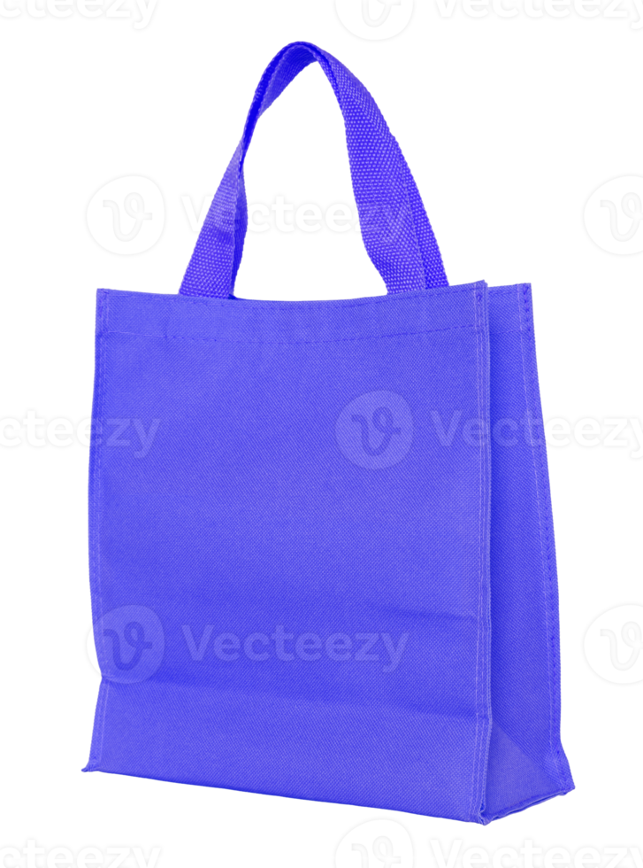 blue canvas shopping bag isolated with clipping path for mockup png